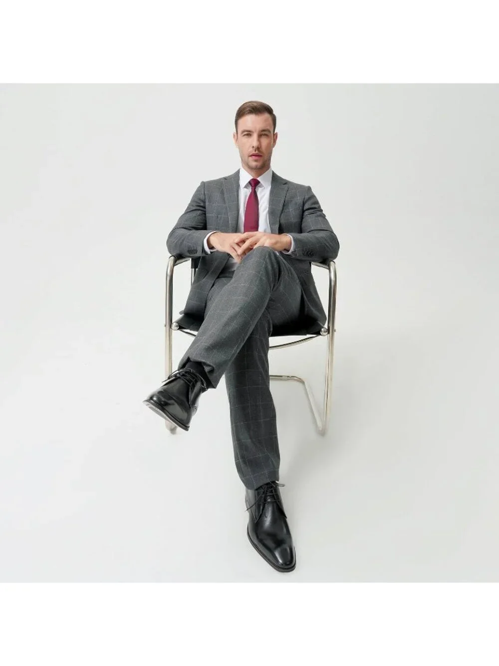 Men's Black Dress Shoes Leather Wingtip Formal Business Oxford Shoes